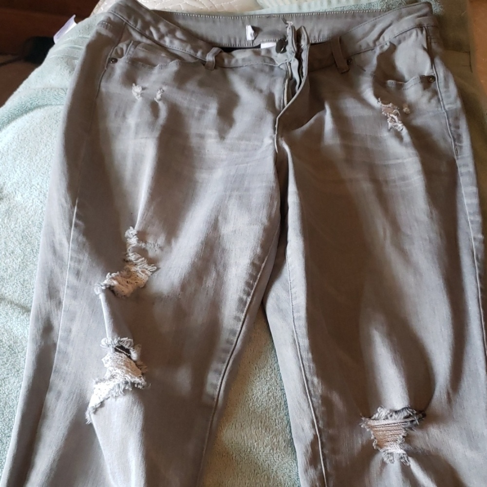 Light gray lane Bryant distressed jeans